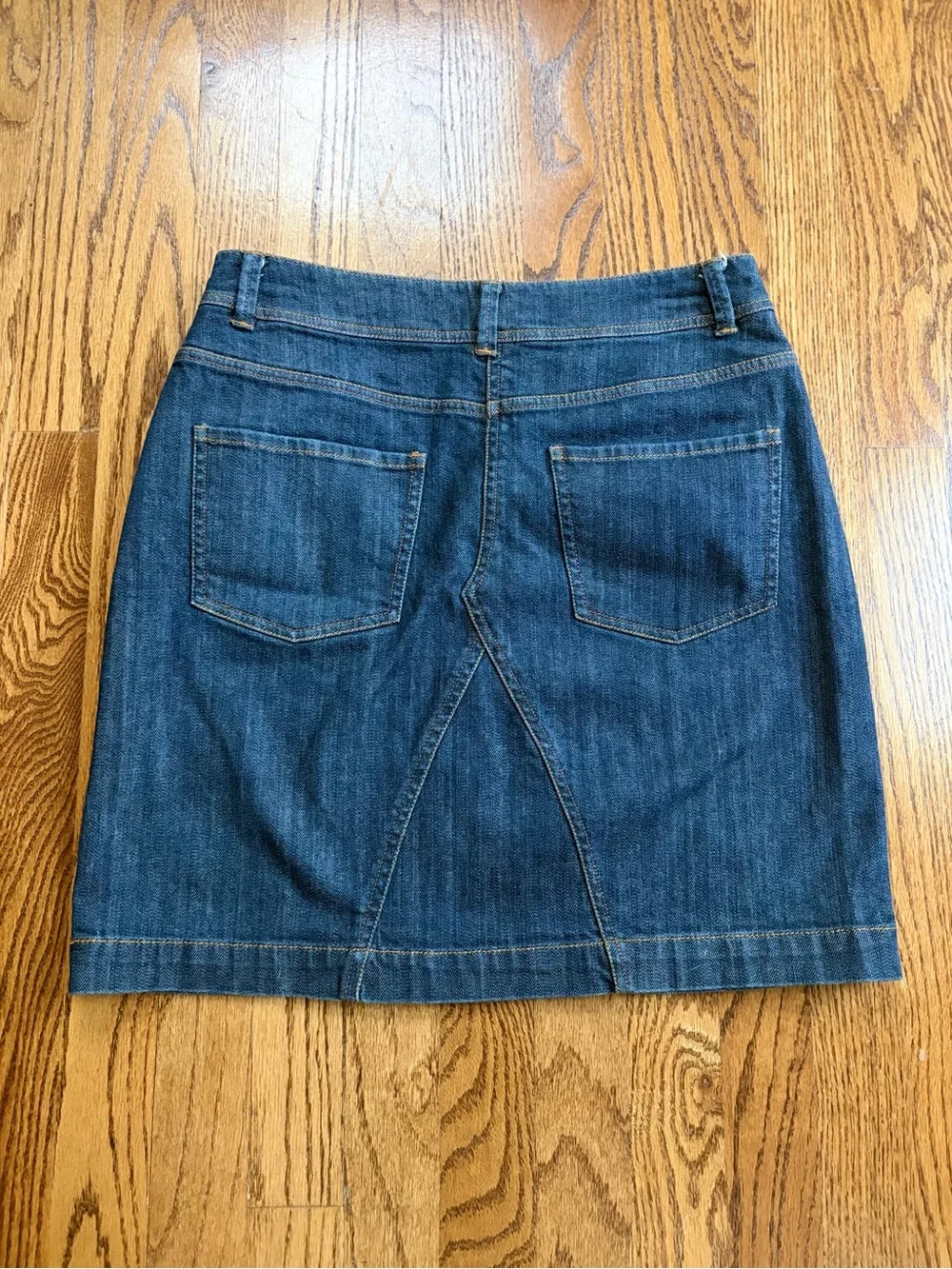 Boden WG371 Dark Wash Denim Mini Skirt A-Line Stretch Cotton Size US 6